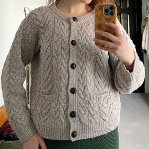Aran Merino Wool Cardigan